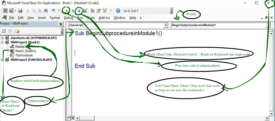 Visual Basic Editor VBA Tutorial Code