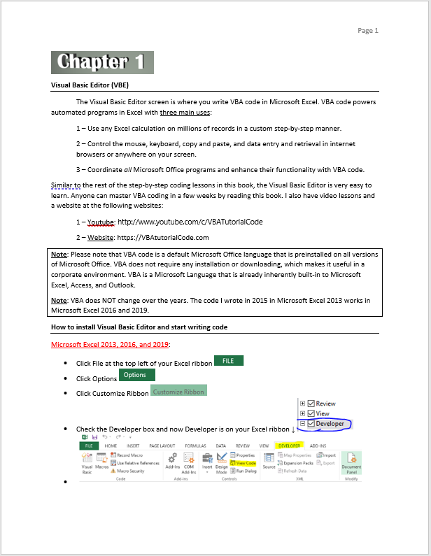 free excel vba tutorial